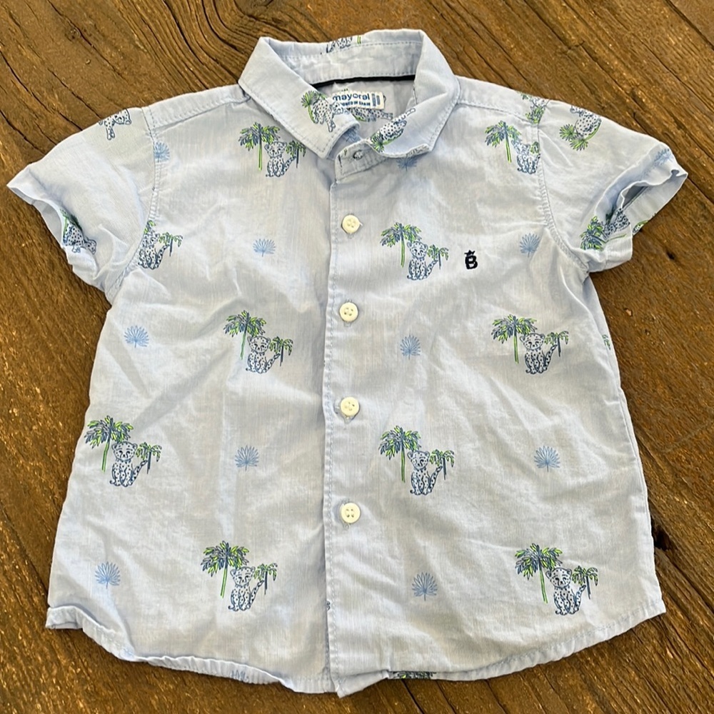 Mayoral short sleeve button down shirt